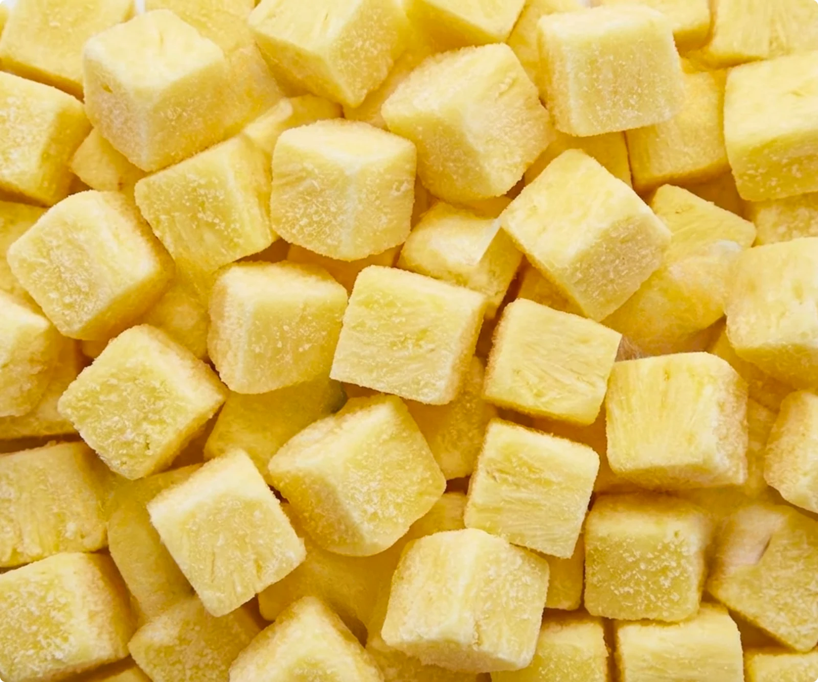 Frozen pineapple pieces