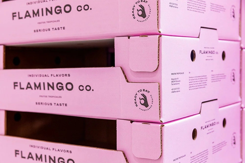 Flamingo Co. produce cartons prepared for distribution